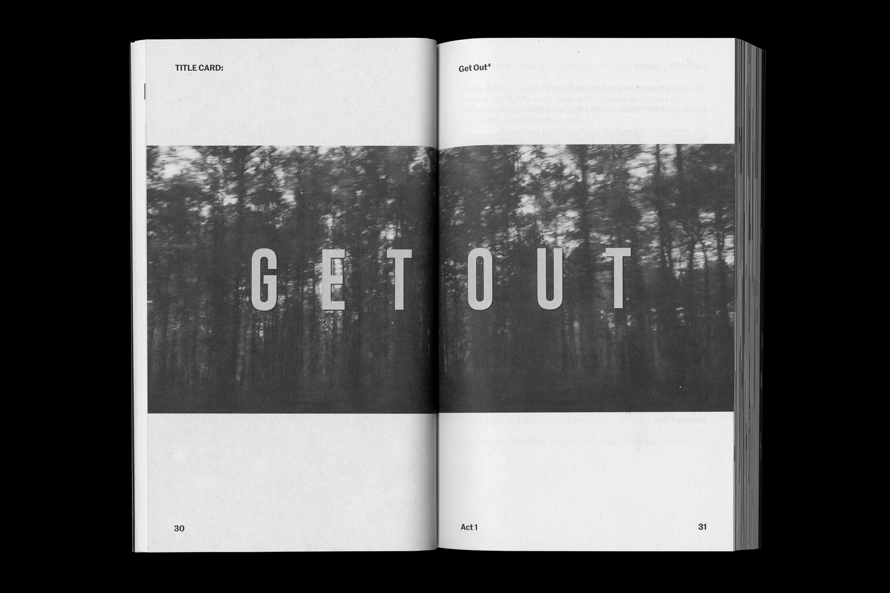 Interior of Get Out screenplay book