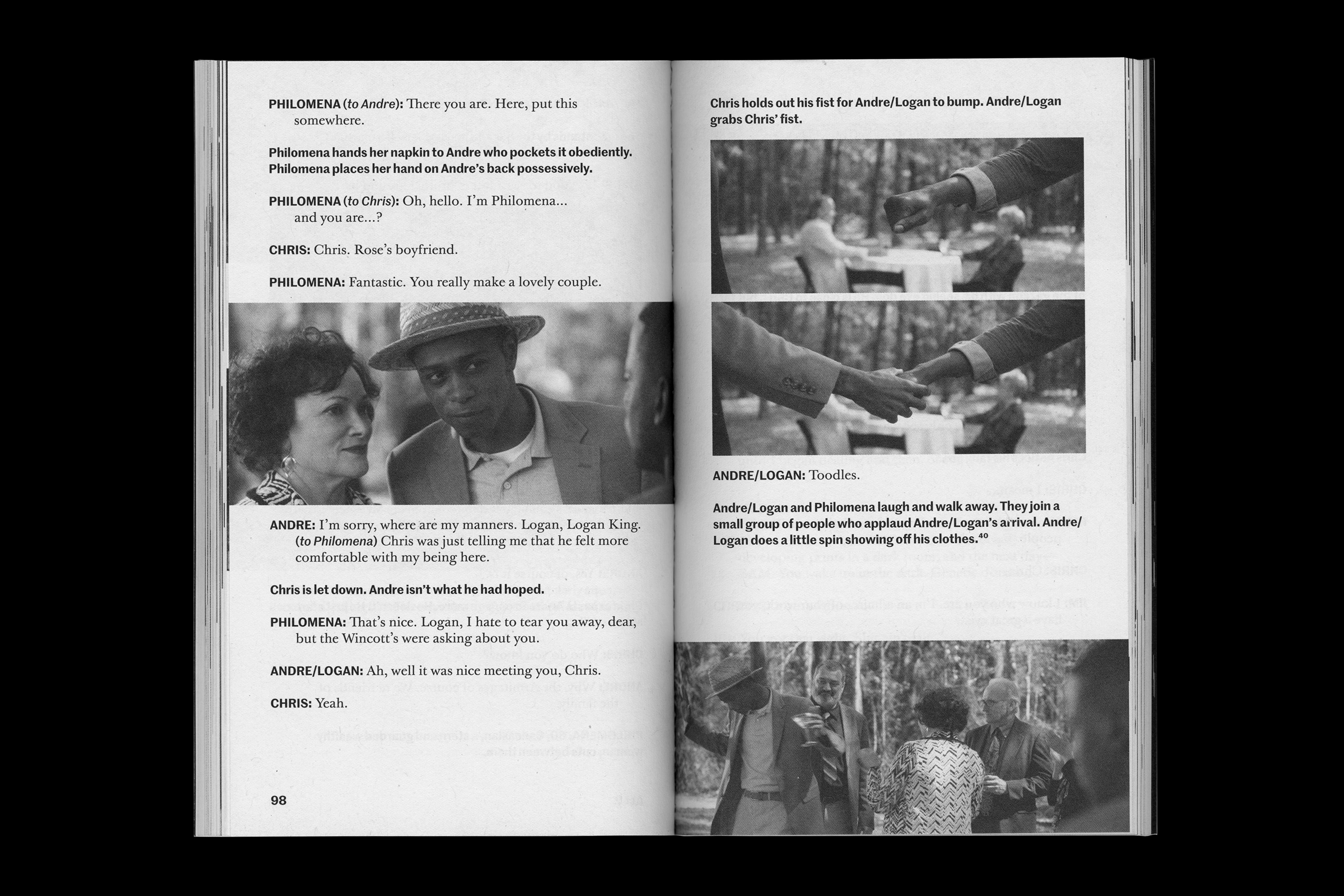 Interior spread of the book, Get Out by Jordan Peele
