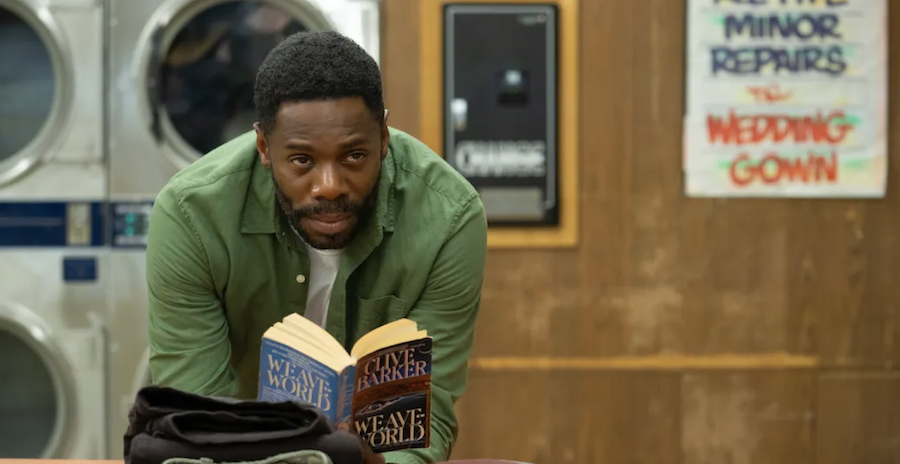 Colman Domingo reading some source material.